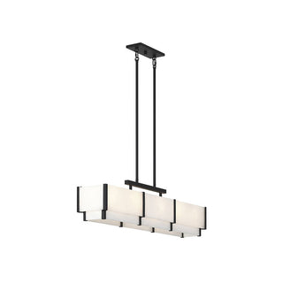 Orleans 5-Light Linear Chandelier in Black Cashmere Black Cashmere