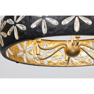 Venice 6-Light Chandelier in Metropolis Black and Gold by Breegan Jane