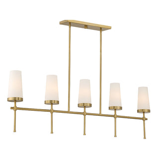 Haynes 5-Light Linear Chandelier in Warm Brass Warm Brass