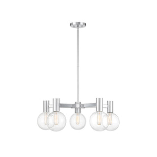 Wright 5-Light Chandelier in Chrome Chrome