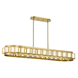 Gideon 8-Light Linear Chandelier in Warm Brass Warm Brass