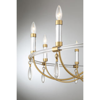 Mayfair 10-Light Chandelier in Warm Brass and Chrome