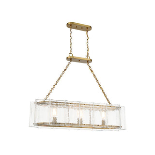 Genry 3-Light Linear Chandelier in Warm Brass Warm Brass