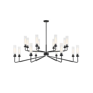 Baker 16-Light Chandelier in Matte Black Matte Black