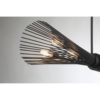 Longfellow 6-Light Linear Chandelier in Matte Black