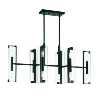 Winfield 12-Light Linear Chandelier in Matte Black Matte Black