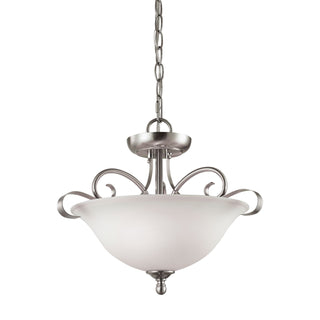 Brighton 16'' Wide 2-Light Semi Flush Mount - Brushed Nickel