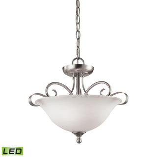 Brighton 16'' Wide 2-Light Semi Flush Mount - Brushed Nickel