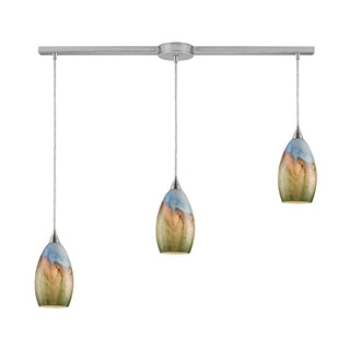 Geologic 36'' Wide 3-Light Pendant - Satin Nickel