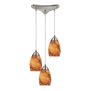 Vortex 10'' Wide 3-Light Pendant - Satin Nickel