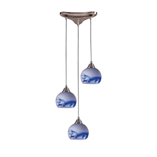 Mela 10'' Wide 3-Light Pendant - Satin Nickel