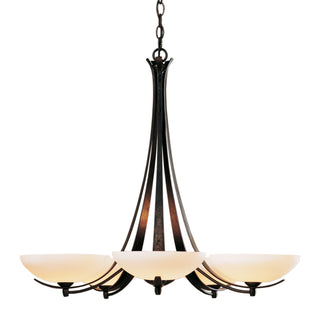 Aegis 5 Arm Chandelier Dark Smoke / Opal Glass (GG)