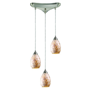 Capri 11'' Wide 3-Light Pendant - Satin Nickel