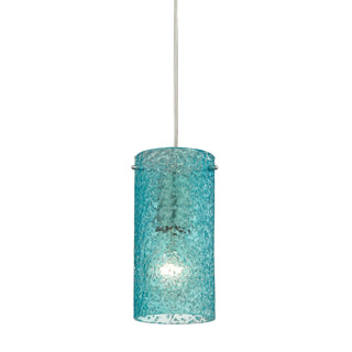 Ice Fragments 5'' Wide 1-Light Pendant - Satin Nickel and Aqua Glass