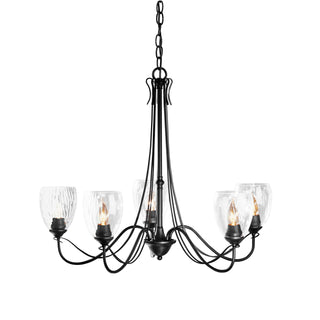 Trellis 5 Arm Chandelier Black / Water Glass (LL)