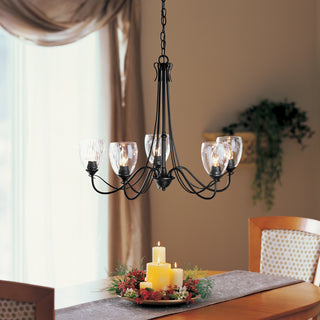 Trellis 5 Arm Chandelier Black / Water Glass (LL)