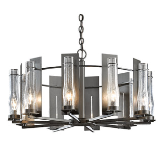 New Town 10 Arm Chandelier Dark Smoke / Seeded Clear Glass (II)