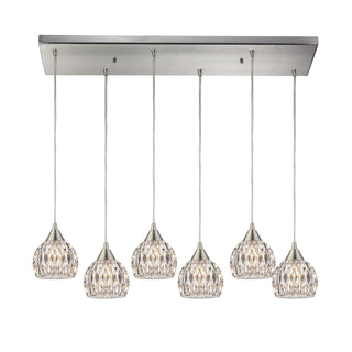 Kersey 30'' Wide 6-Light Pendant - Satin Nickel