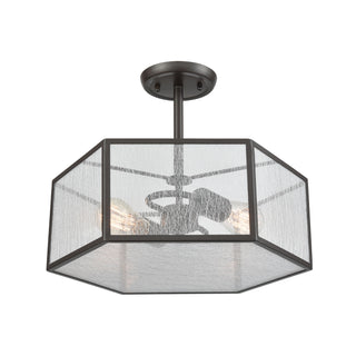 Spencer 14'' Wide 2-Light Semi Flush Mount - Oil Rubbed Bronze