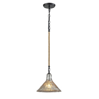 Hand Formed Glass 10'' Wide 1-Light Mini Pendant - Oil Rubbed Bronze