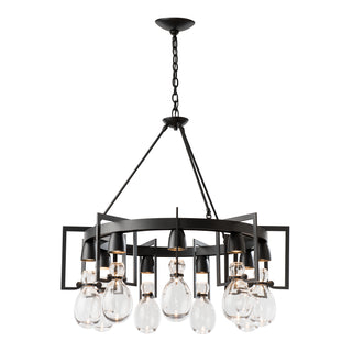 Apothecary Circular Chandelier Black / Clear Glass (ZM)