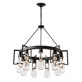 Apothecary Circular Chandelier Black / Clear Glass (ZM)