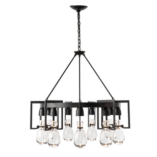 Apothecary Circular Chandelier Black / Clear Glass (ZM)