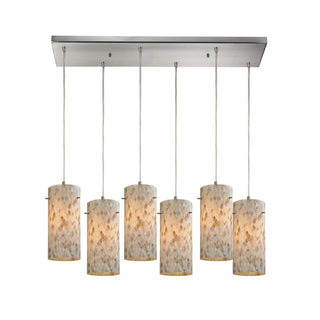 Capri 30'' Wide 6-Light Pendant - Satin Nickel