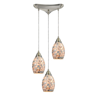 Capri 11'' Wide 3-Light Pendant - Satin Nickel