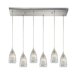 Kersey 30'' Wide 6-Light Pendant - Satin Nickel