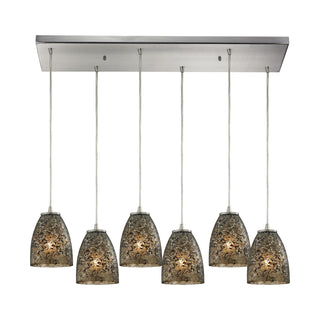 Fissure 30'' Wide 6-Light Pendant - Satin Nickel