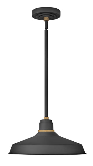 Foundry Classic Large Convertible Pendant Barn Light in Textured Black