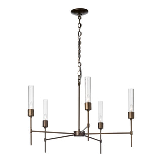 Vela 5 Arm Chandelier Dark Smoke / Clear Glass (ZM)