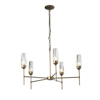 Luma 5 Arm Chandelier Soft Gold / Crystal