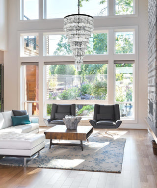 Josephine 32 inch Rectangular Chandelier in Black