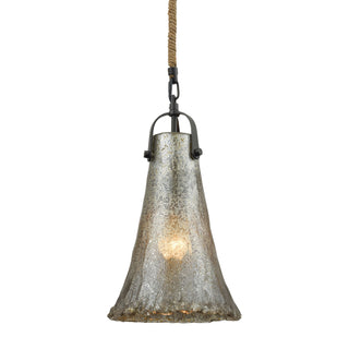 Hand Formed Glass 8'' Wide 1-Light Mini Pendant - Oil Rubbed Bronze