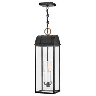 Campbell Large Hanging Lantern In Black Finish