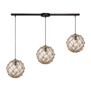 Coastal Inlet 38'' Wide 3-Light Pendant - Oil Rubbed Bronze