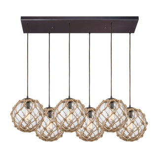 Coastal Inlet 32'' Wide 6-Light Pendant - Oil Rubbed Bronze