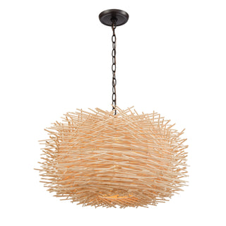 Bamboo Nest 23'' Wide 3-Light Chandeliers - Oil Rubbed Bronze