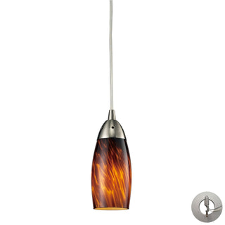 Milan 3'' Wide 1-Light Pendant - Satin Nickel with Espresso Glass (Includes Adapter Kit)