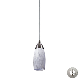 Milan 3'' Wide 1-Light Pendant - Satin Nickel with Snow White Glass (Includes Adapter Kit)