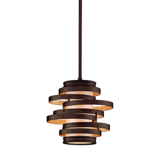 Vertigo Pendant with BRONZE LEAF/GOLD LEAF Finish