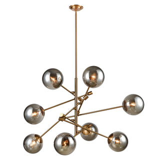 Accelerated Returns 34'' Wide 8-Light Chandelier - Aged Brass