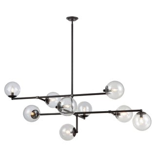 Communique 64'' Wide 9-Light Linear Chandeliers - Oiled Bronze