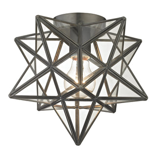 Moravian Star 11'' Wide 1-Light Flush Mount - Oil Rubbed Bronze