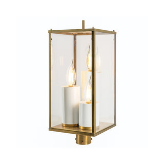 Back Bay Outdoor Post Lantern Light - Aged Brass