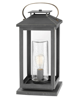Atwater Large Pier Mount Lantern In Gray Finish