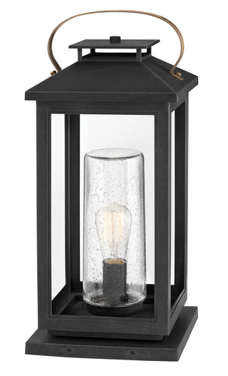 Atwater Large Pier Mount Lantern In Black Finish