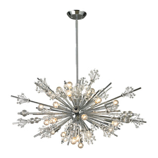 Starburst 36'' Wide 24-Light Chandeliers - Polished Chrome